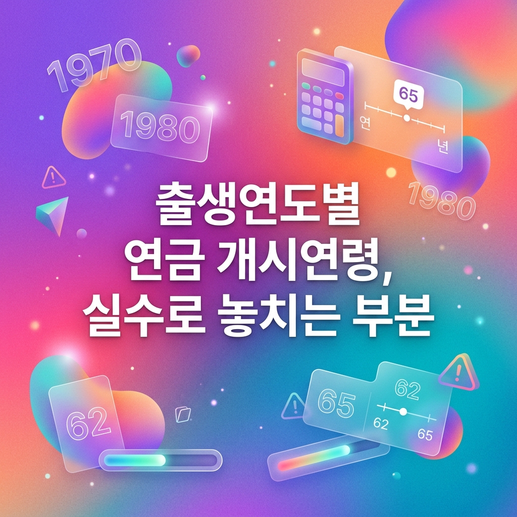 출생연도별 연금 개시연령, 실수로 놓치는 부분