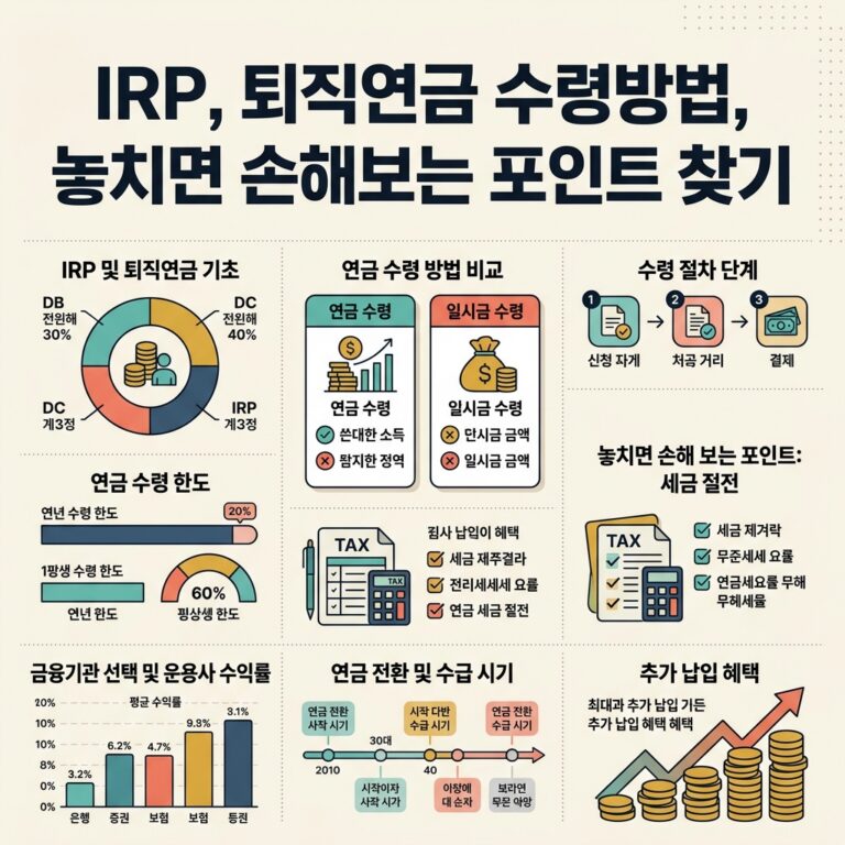 IRP, 퇴직연금 수령방법, 놓치면 손해보는 포인트 찾기