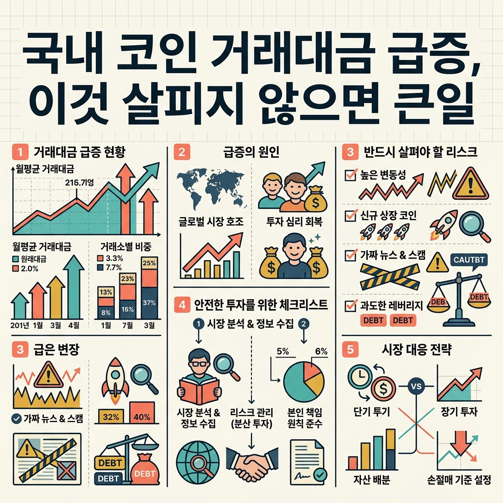 국내 코인 거래대금 급증, 이것 살피지 않으면 큰일