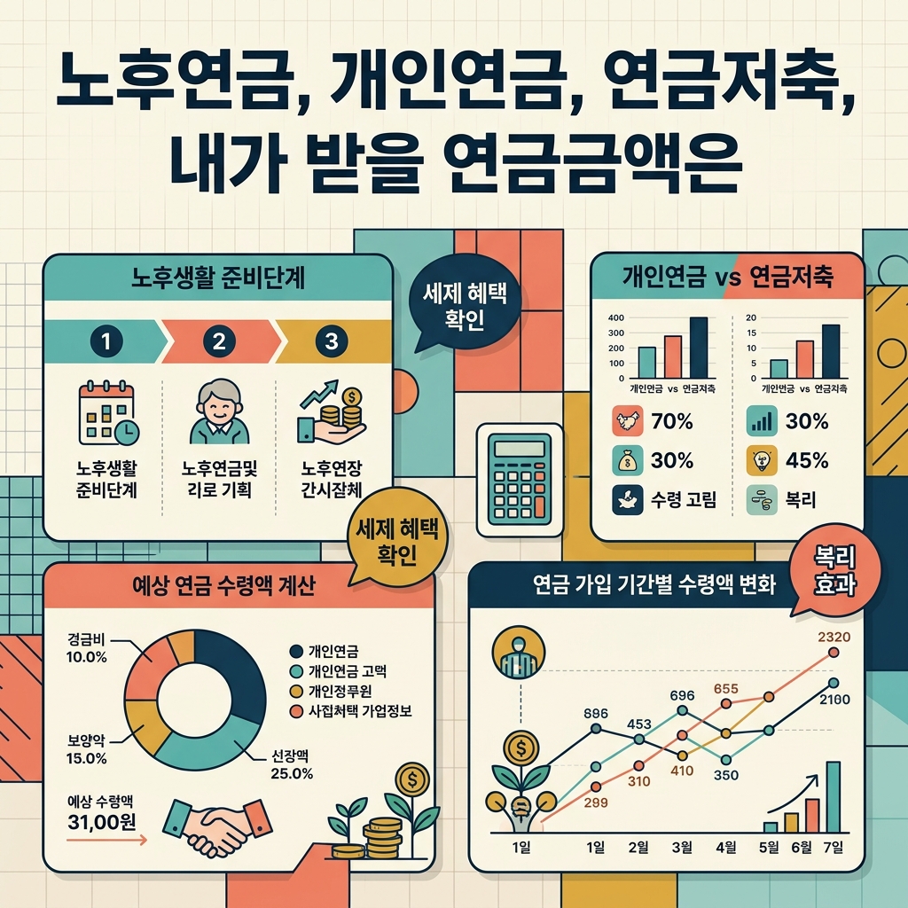 노후연금, 개인연금, 연금저축, 내가 받을 연금금액은