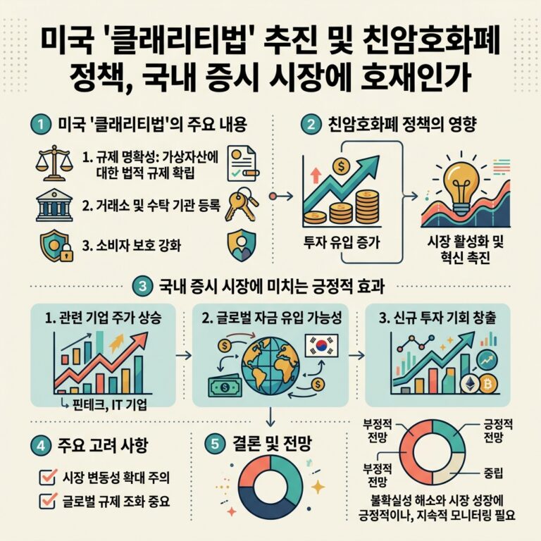 미국 '클래리티법' 추진 및 친암호화폐 정책, 국내 증시 시장에 호재인가