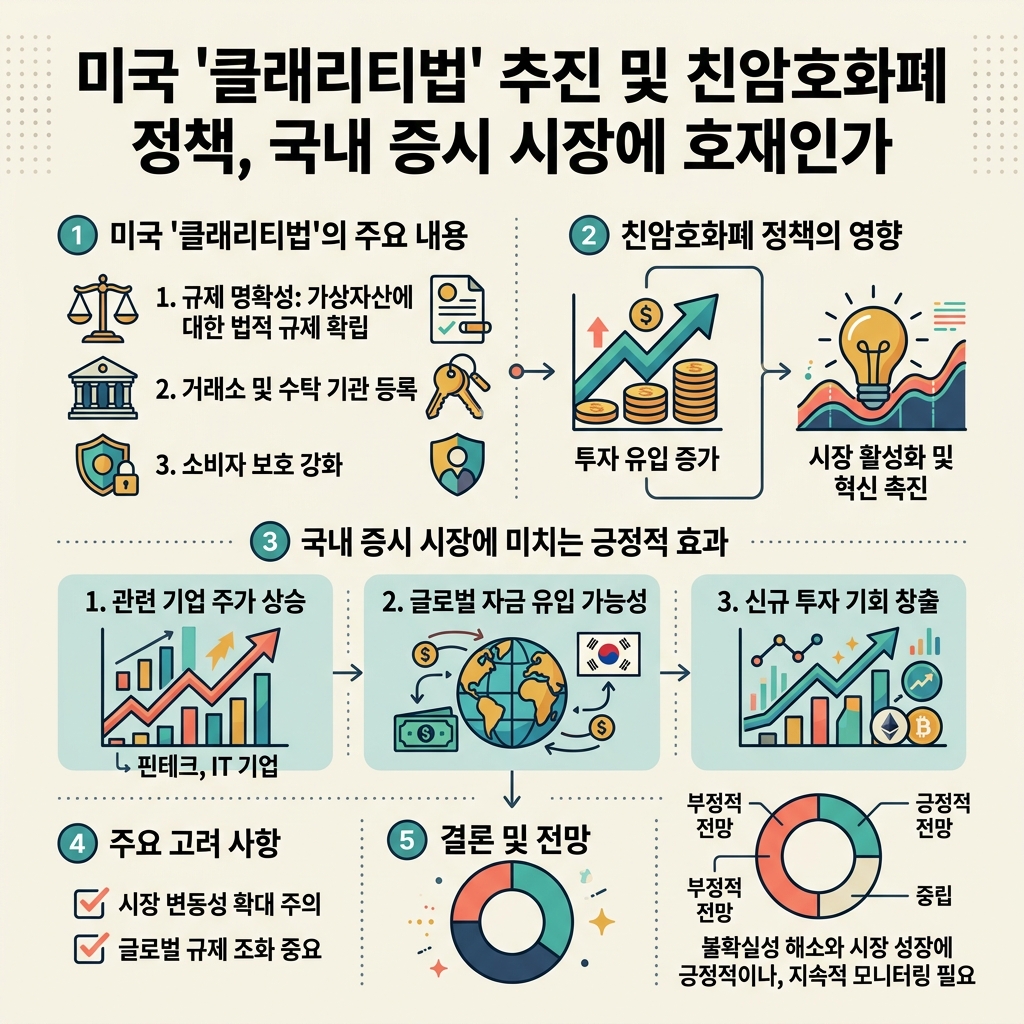 미국 '클래리티법' 추진 및 친암호화폐 정책, 국내 증시 시장에 호재인가