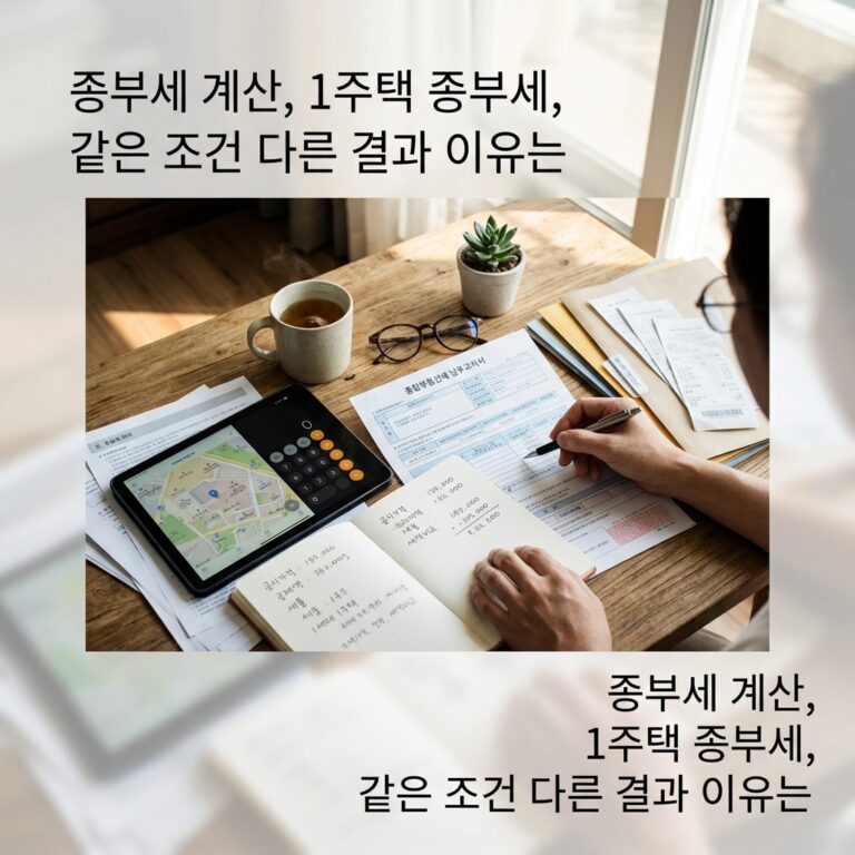 종부세 계산, 1주택 종부세, 같은 조건 다른 결과 이유는