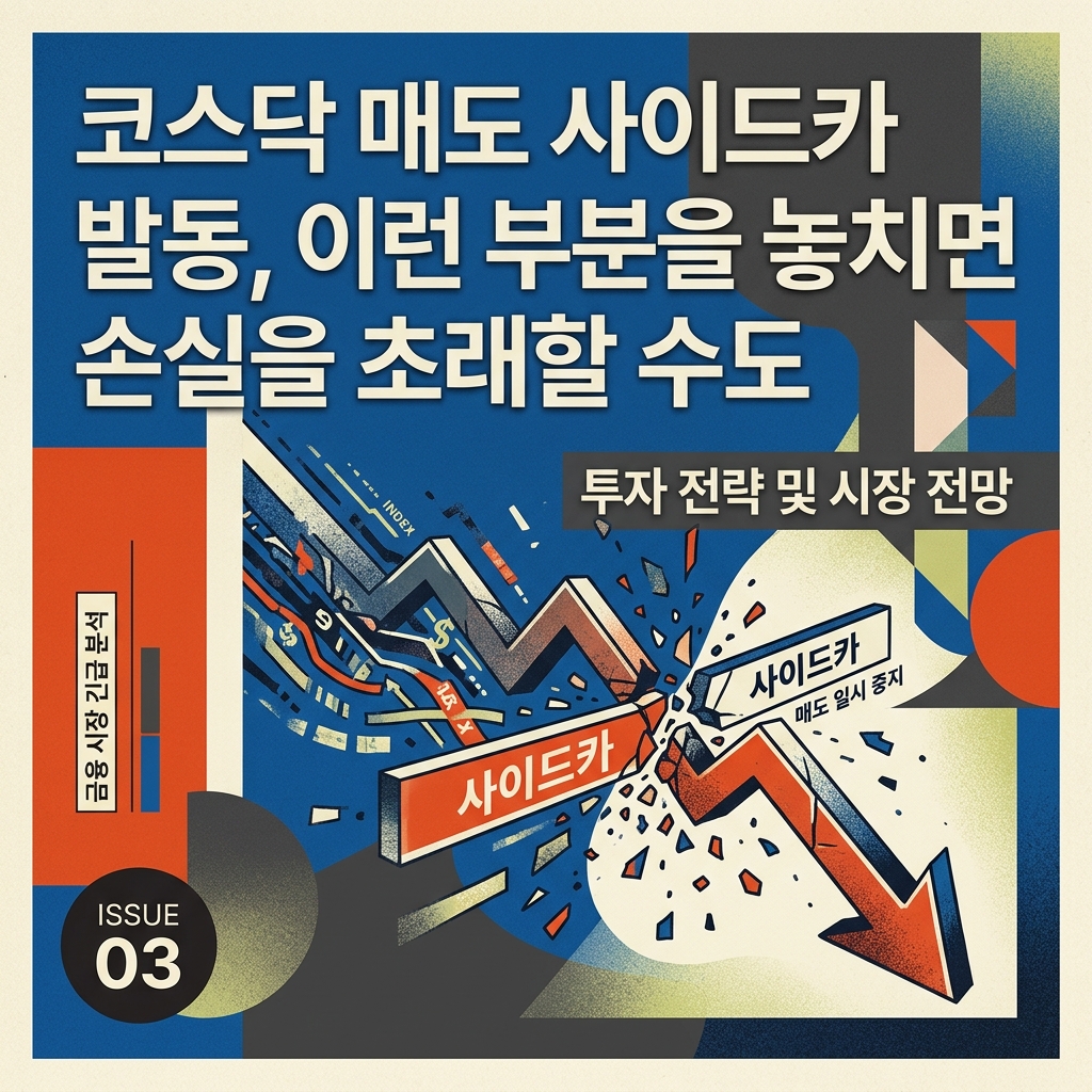 코스닥 매도 사이드카 발동, 이런 부분을 놓치면 손실을 초래할 수도