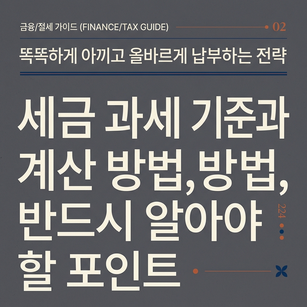 세금 과세 기준과 계산 방법, 반드시 알아야 할 포인트