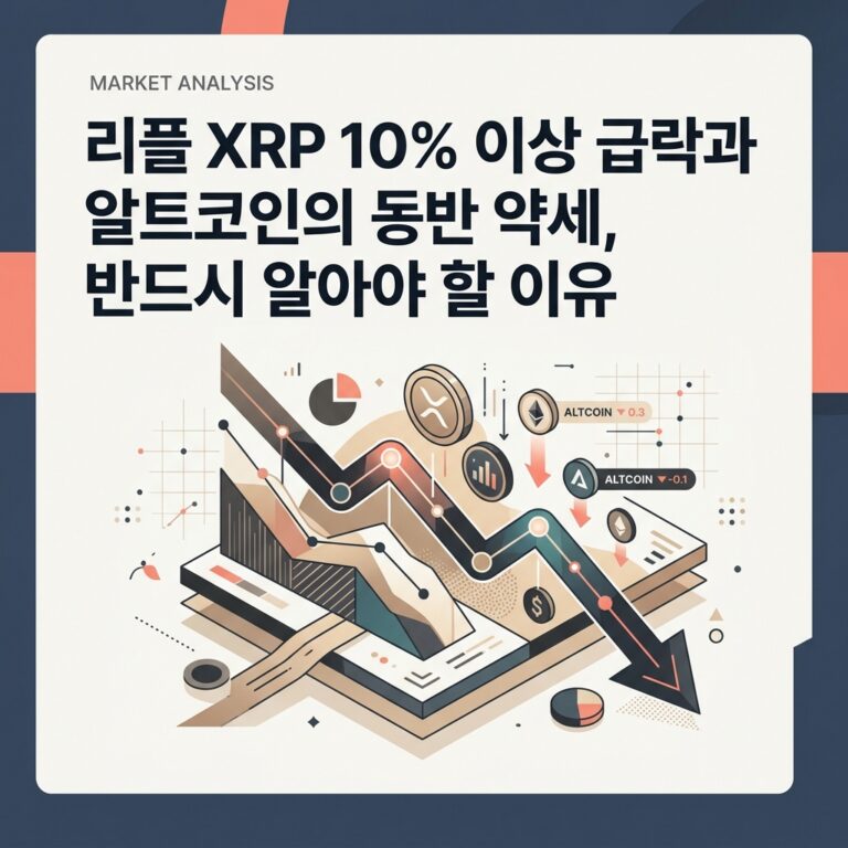 리플 XRP 10% 이상 급락과 알트코인의 동반 약세, 반드시 알아야 할 이유