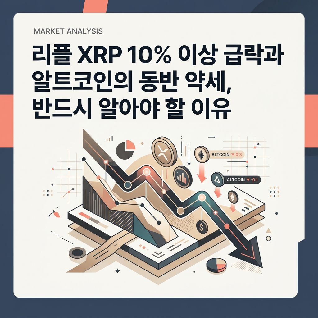 리플 XRP 10% 이상 급락과 알트코인의 동반 약세, 반드시 알아야 할 이유