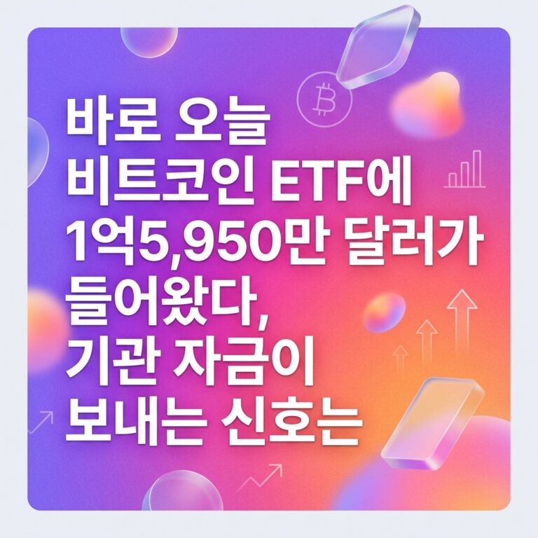 바로 오늘 비트코인 ETF에 1억5,950만 달러가 들어왔다, 기관 자금이 보내는 신호는