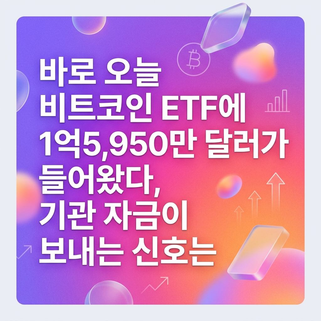 바로 오늘 비트코인 ETF에 1억5,950만 달러가 들어왔다, 기관 자금이 보내는 신호는