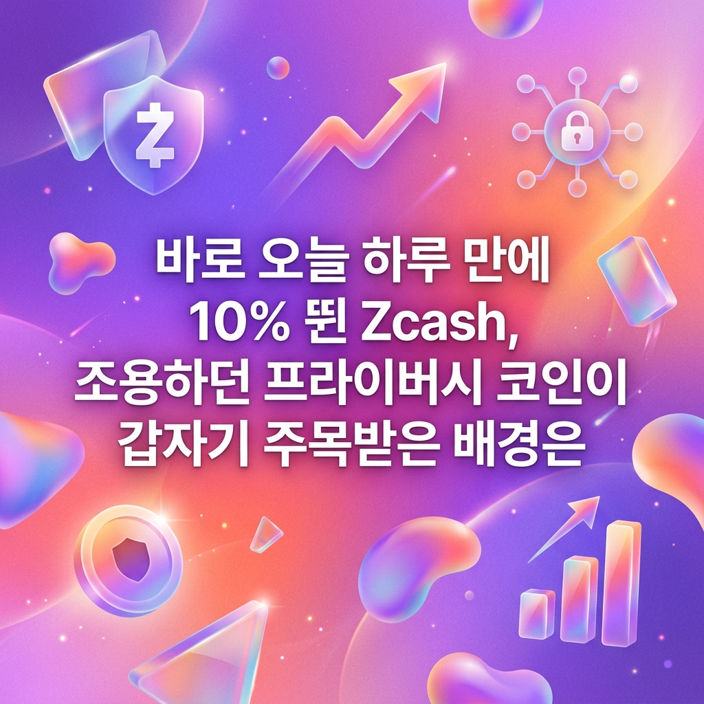 바로 오늘 하루 만에 10% 뛴 Zcash, 조용하던 프라이버시 코인이 갑자기 주목받은 배경은