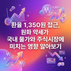 환율 1,350원 접근, 원화 약세가 국내 물가와 주식시장에 미치는 영향 알아보기