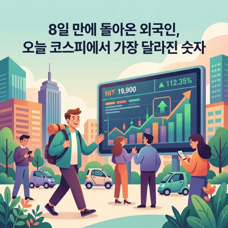 8일 만에 돌아온 외국인, 오늘 코스피에서 가장 달라진 숫자