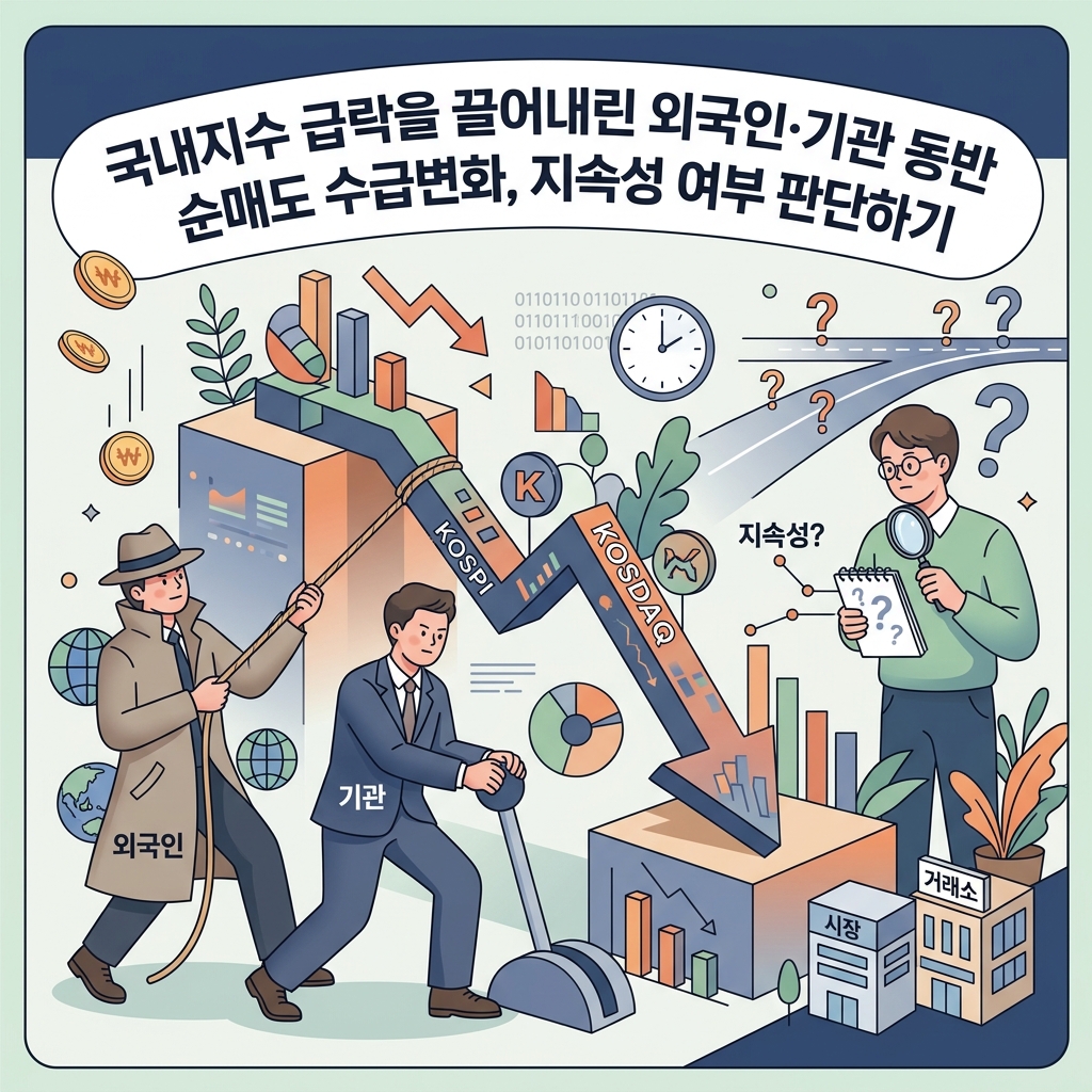 국내지수 급락을 끌어내린 외국인·기관 동반 순매도 수급변화, 지속성 여부 판단하기
