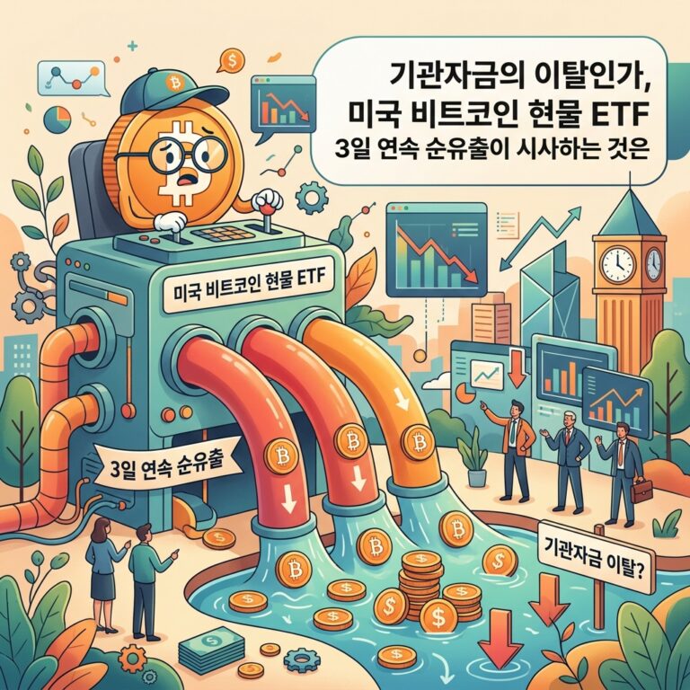 기관자금의 이탈인가, 미국 비트코인 현물 ETF 3일 연속 순유출이 시사하는 것은