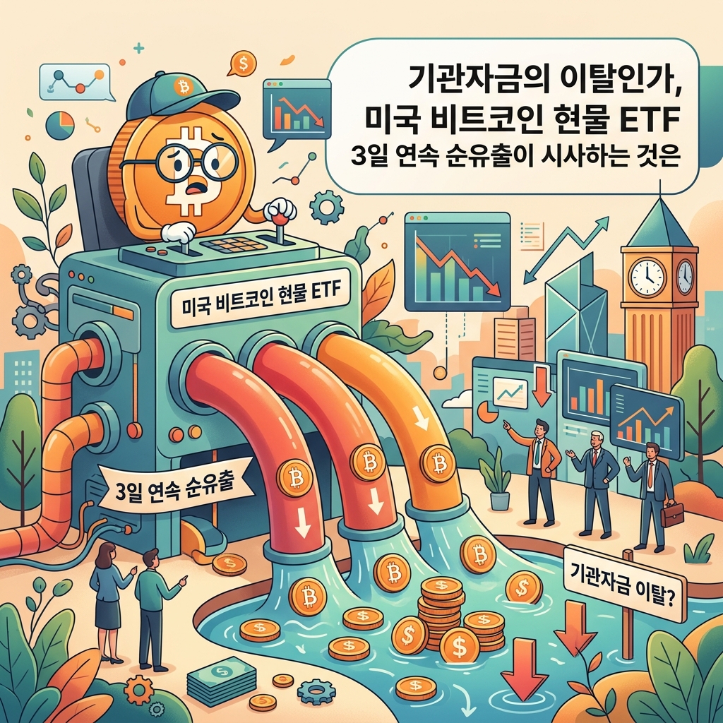 기관자금의 이탈인가, 미국 비트코인 현물 ETF 3일 연속 순유출이 시사하는 것은