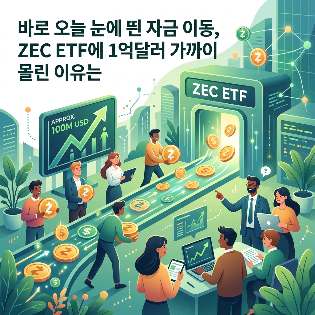 바로 오늘 눈에 띈 자금 이동, ZEC ETF에 1억달러 가까이 몰린 이유는