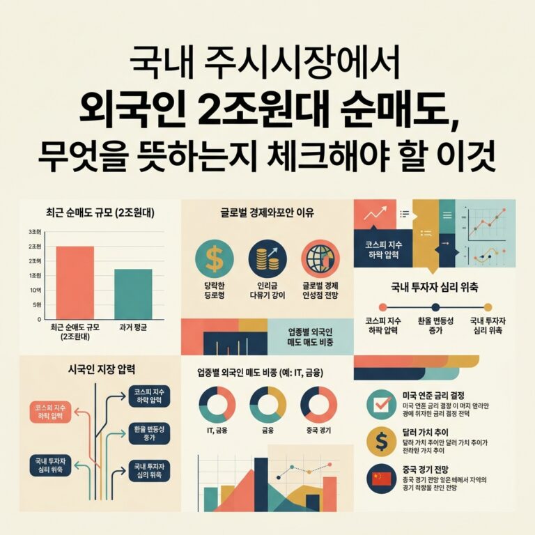 국내 주시시장에서 외국인 2조원대 순매도, 무엇을 뜻하는지 체크해야 할 이것