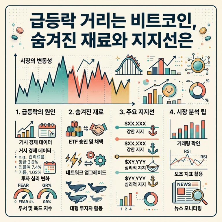 급등락 거리는 비트코인, 숨겨진 재료와 지지선은
