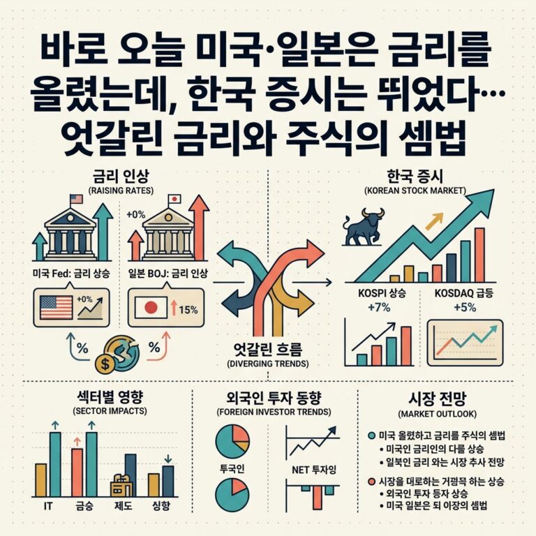 바로 오늘 미국·일본은 금리를 올렸는데, 한국 증시는 뛰었다…엇갈린 금리와 주식의 셈법