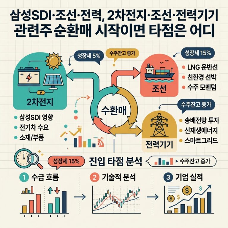 삼성SDI·조선·전력, 2차전지·조선·전력기기 관련주순환매 시작이면 타점은 어디