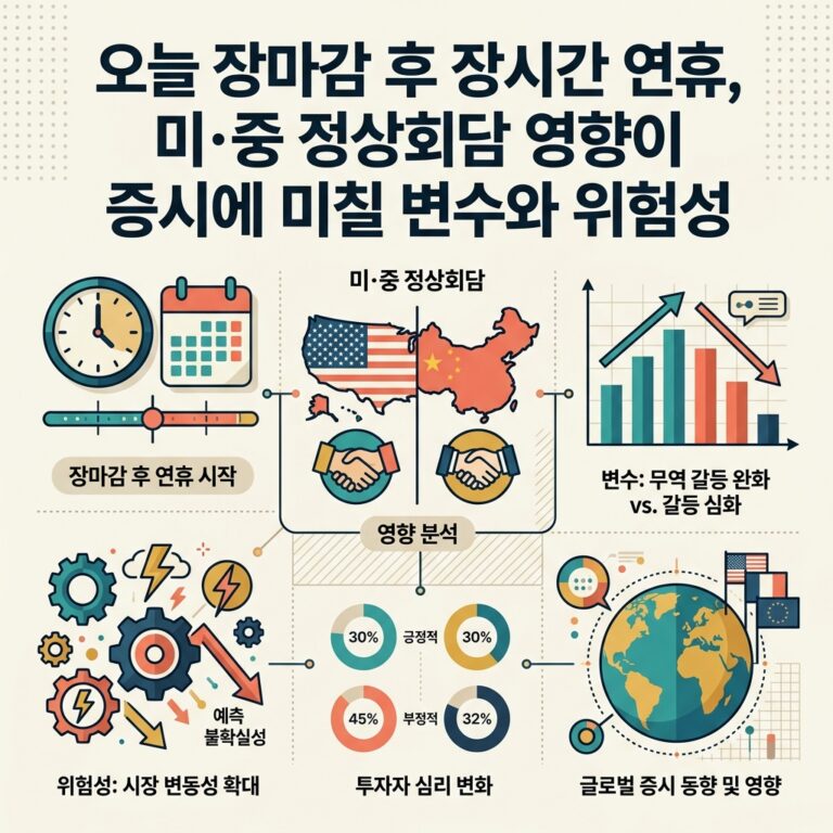 오늘 장마감 후 장시간 연휴, 미·중 정상회담 영향이 증시에 미칠 변수와 위험성
