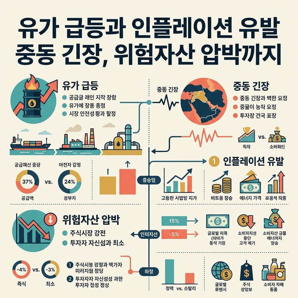 유가 급등과 인플레이션 유발 중동 긴장, 위험자산 압박까지