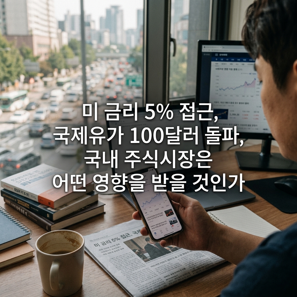 미 금리 5% 접근, 국제유가 100달러 돌파, 국내 주식시장은 어떤 영향을 받을 것인가