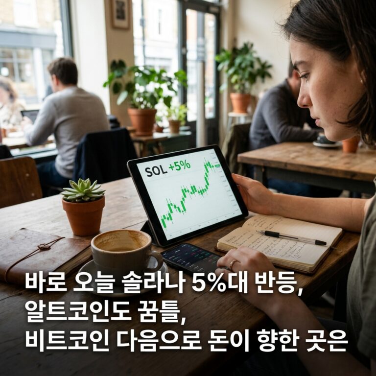 바로 오늘 솔라나 5%대 반등, 알트코인도 꿈틀, 비트코인 다음으로 돈이 향한 곳은