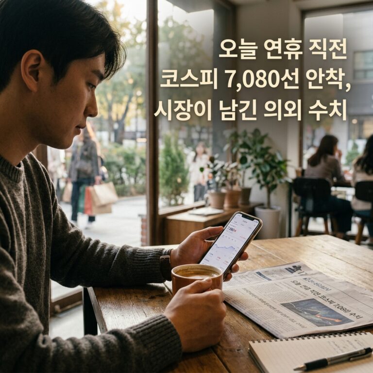 오늘 연휴 직전 코스피 7,080선 안착, 시장이 남긴 의외의 수치