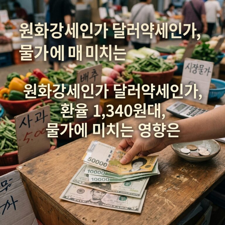 원화강세인가 달러약세인가, 환율 1,340원대, 물가에 미치는 영향은