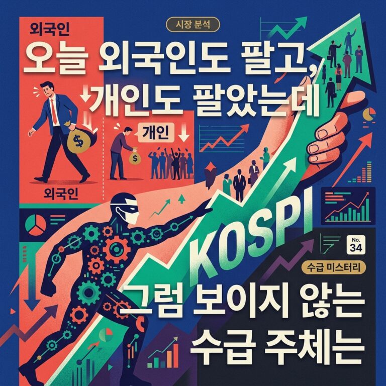 오늘 외국인도 팔고, 개인도 팔았는데 코스피는 상승, 그럼 보이지 않는 수급 주체는