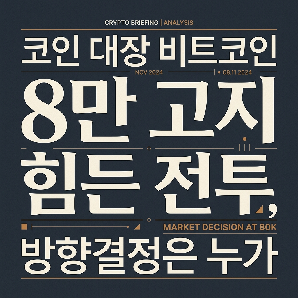 코인 대장 비트코인 8만 고지 힘든 전투, 방향결정은 누가